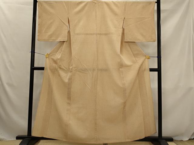 平和屋着物▽本塩沢　単衣　十字文様　正絹　逸品　AABJ5189st