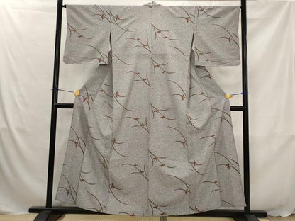 平和屋着物▽小紋　単衣　草花文　洗える着物　AABJ5193st