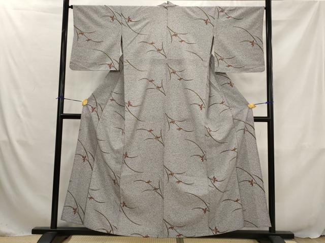平和屋着物▽小紋　単衣　草花文　洗える着物　AABJ5193st