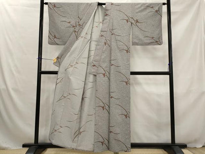 平和屋着物▽小紋　単衣　草花文　洗える着物　AABJ5193st