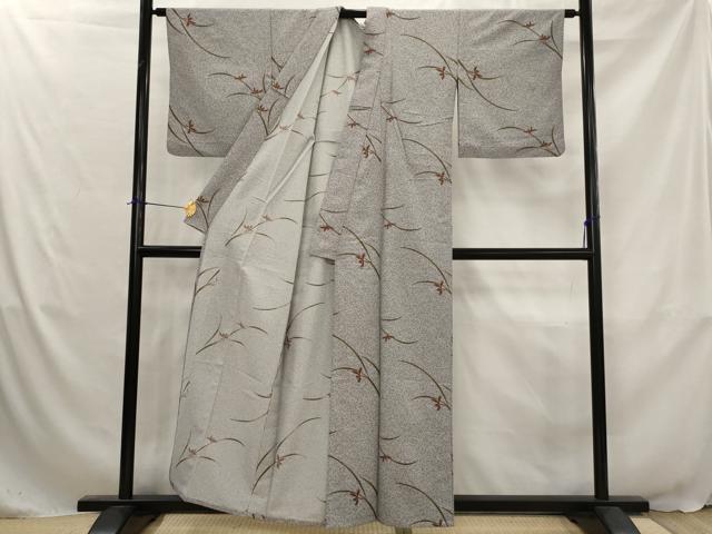 平和屋着物▽小紋　単衣　草花文　洗える着物　AABJ5193st