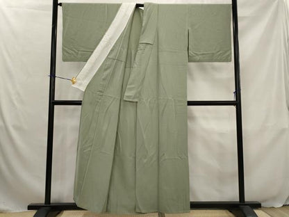 平和屋着物▽上質な色無地　単衣　岩井茶色　正絹　逸品　AABJ5194st