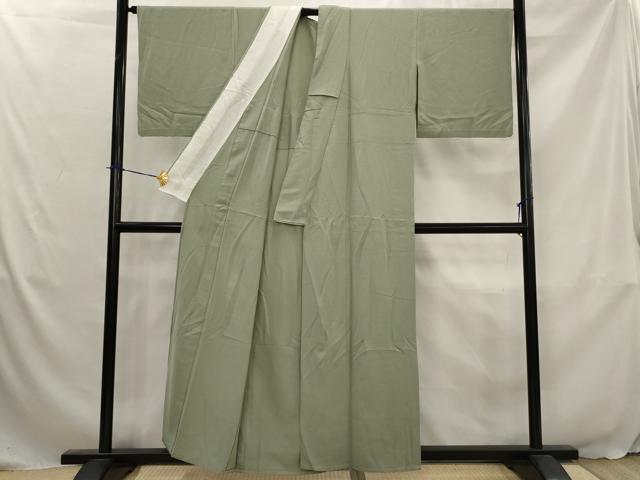 平和屋着物▽上質な色無地　単衣　岩井茶色　正絹　逸品　AABJ5194st
