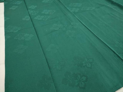 平和屋着物▽上質な色無地　単衣　花菱地紋　鉄色　正絹　逸品　AABJ5198st