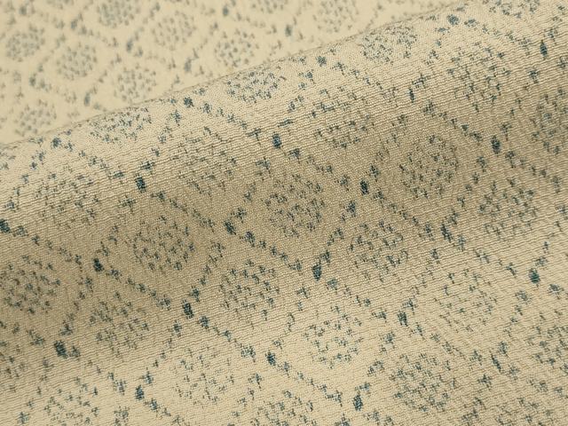 平和屋着物▽本塩沢　単衣　天井丸文　正絹　逸品　AABJ5199st