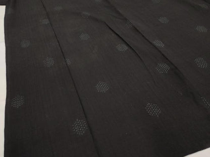 平和屋着物▽上質な紬　単衣　亀甲文様　正絹　逸品　AABJ5200st