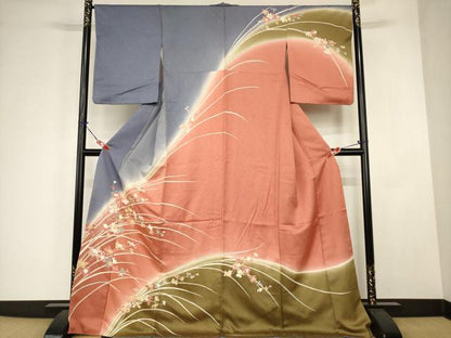 平和屋着物■訪問着　枝花文　暈し染め　金彩　正絹　逸品　AABJ5201br