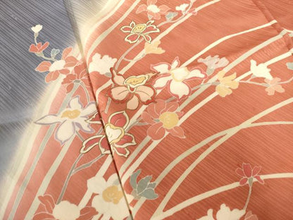 平和屋着物■訪問着　枝花文　暈し染め　金彩　正絹　逸品　AABJ5201br