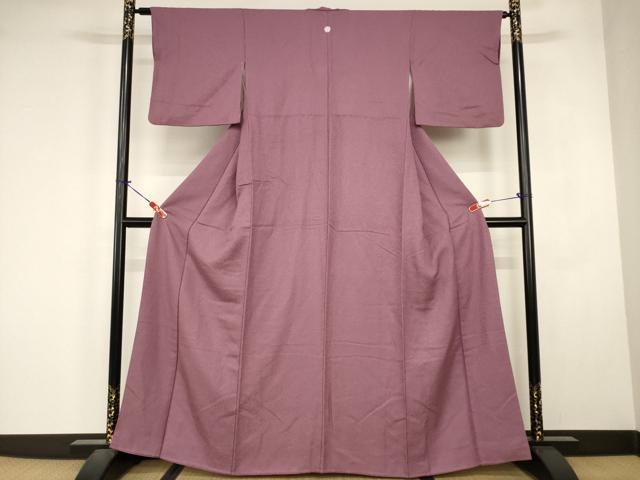 平和屋着物■上質な色無地　紋意匠　若紫色　正絹　逸品　AABJ5202br