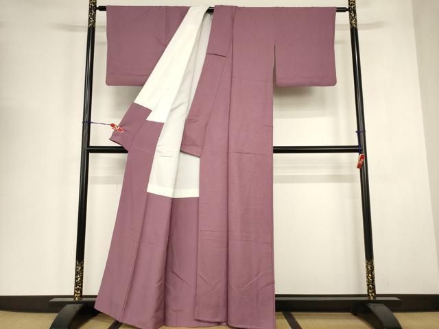 平和屋着物■上質な色無地　紋意匠　若紫色　正絹　逸品　AABJ5202br