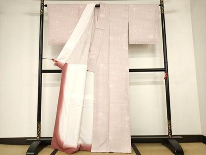 平和屋着物■上質な小紋　幾何学文様　胴抜き仕立て　正絹　逸品　AABJ5208br
