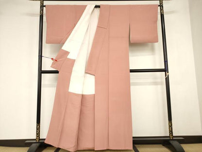 平和屋着物■上質な色無地　薄紅色　正絹　逸品　AABJ5218br