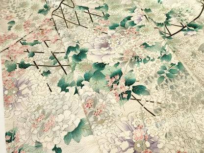 平和屋着物■上質な小紋　籬花文　金彩　正絹　逸品　AABJ5219br