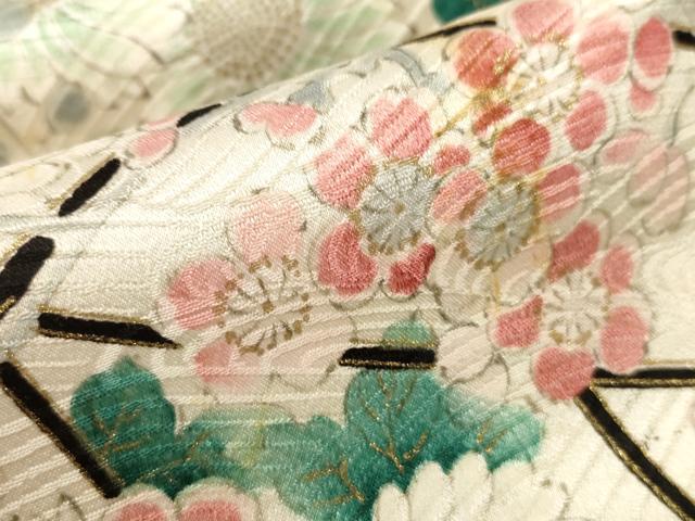 平和屋着物■上質な小紋　籬花文　金彩　正絹　逸品　AABJ5219br