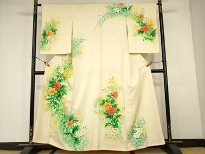 平和屋着物■訪問着　草花文　暈し染め　金彩　正絹　逸品　AABJ5221br