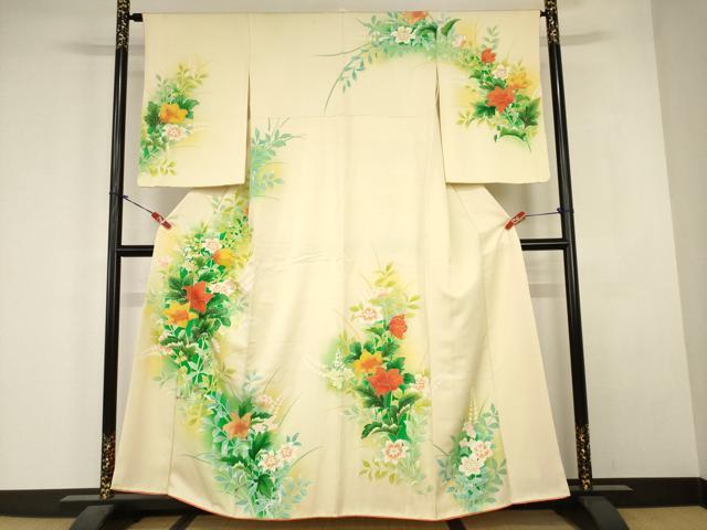 平和屋着物■訪問着　草花文　暈し染め　金彩　正絹　逸品　AABJ5221br