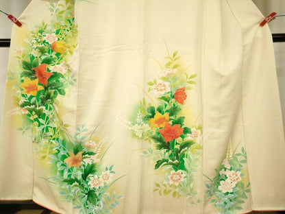 平和屋着物■訪問着　草花文　暈し染め　金彩　正絹　逸品　AABJ5221br