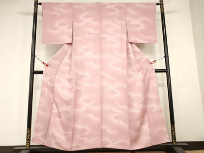 平和屋着物■上質な小紋　作家物　花区曇　氷割れ雲重ね文　暈し染め　正絹　逸品　AABJ5222br
