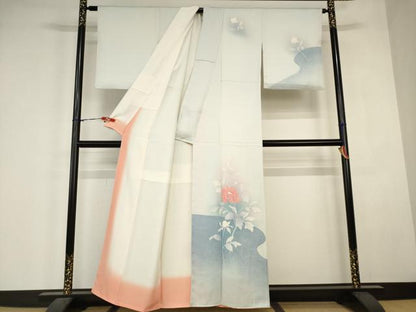 平和屋着物■訪問着　牡丹文　暈し染め　正絹　逸品　AABJ5223br