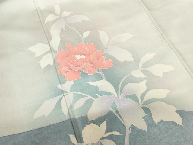 平和屋着物■訪問着　牡丹文　暈し染め　正絹　逸品　AABJ5223br