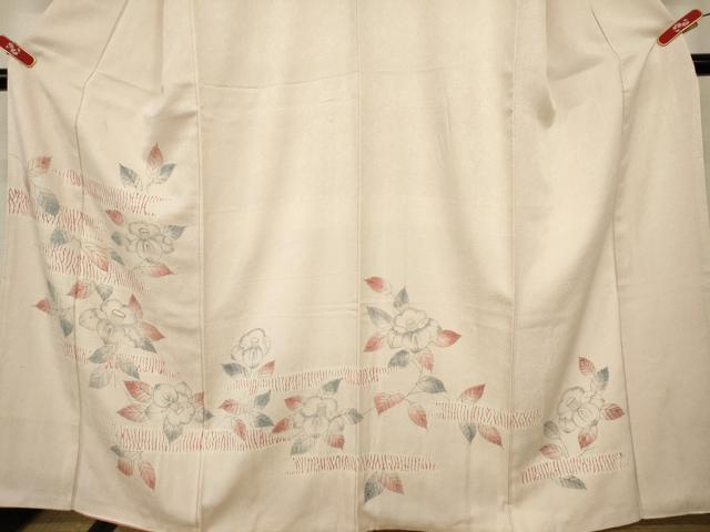 平和屋着物■訪問着　手描き　絞り　椿文　正絹　逸品　AABJ5225br
