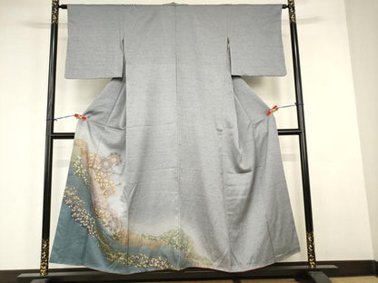 平和屋着物■訪問着　中国三大刺繍　スワトウ刺繍　汕頭刺繍　鏡裏霞文　暈し染め　金彩　正絹　逸品　AABJ5229br
