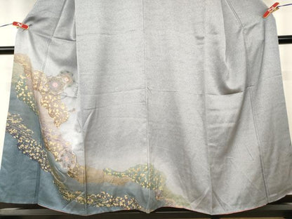 平和屋着物■訪問着　中国三大刺繍　スワトウ刺繍　汕頭刺繍　鏡裏霞文　暈し染め　金彩　正絹　逸品　AABJ5229br