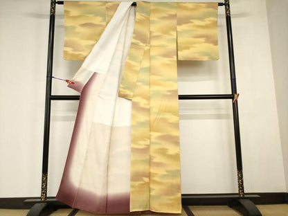 平和屋着物■上質な小紋　霞文　暈し染め　正絹　逸品　AABJ5230br