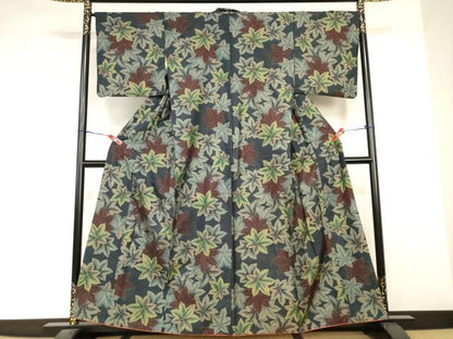 平和屋着物■本場大島紬　7マルキ　楓文　正絹　逸品　AABJ5231br