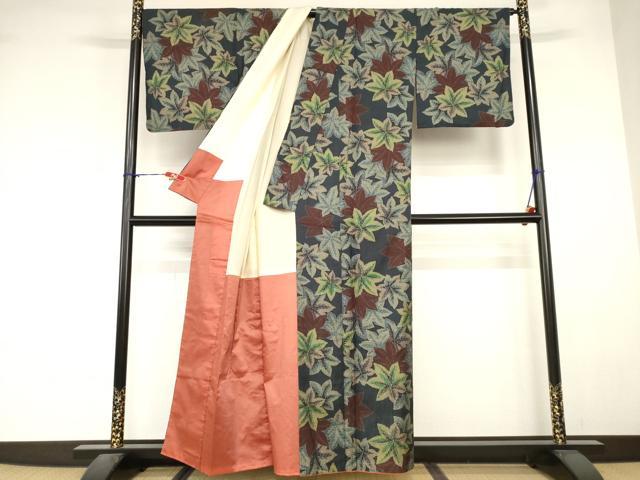 平和屋着物■本場大島紬　7マルキ　楓文　正絹　逸品　AABJ5231br