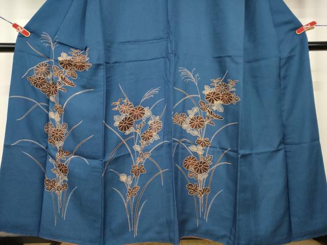 平和屋着物■訪問着　刺繍　草花文　正絹　逸品　AABJ5232br