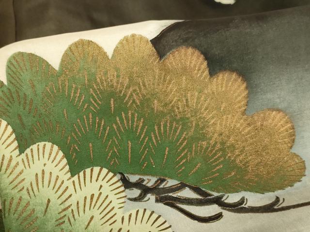 平和屋着物[]お宮参り　男の子　祝着　産着　初着　のしめ　刺繍　鷹　富士山　松　金糸　金彩　逸品　AABJ5243ja