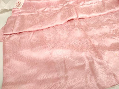 平和屋着物[]七五三　女の子　３歳　祝着　一つ身　被布セット　舞花地紋　虹色　逸品　AABJ5246ja