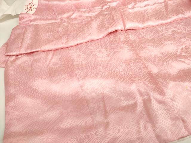 平和屋着物[]七五三　女の子　３歳　祝着　一つ身　被布セット　舞花地紋　虹色　逸品　AABJ5246ja