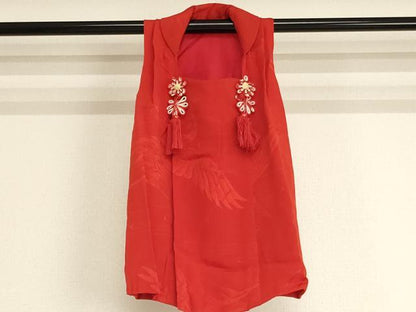 平和屋着物[]七五三　女の子　３歳　祝着　一つ身　被布セット　舞花地紋　虹色　逸品　AABJ5246ja