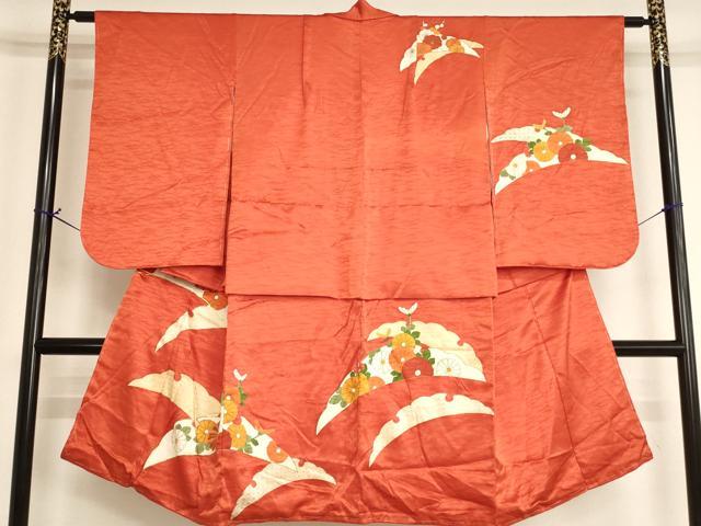平和屋着物[]七五三　女の子　７歳　祝着　四つ身　駒刺繍　雪輪花文　金彩　逸品　未使用　AABJ5251ja