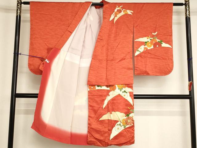 平和屋着物[]七五三　女の子　７歳　祝着　四つ身　駒刺繍　雪輪花文　金彩　逸品　未使用　AABJ5251ja