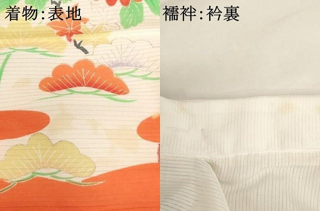 平和屋着物[]夏物　お宮参り　女の子　祝着　産着　初着　のしめ　絽　刺繍　飾花文　銀糸　銀彩　逸品　AABJ5255ja