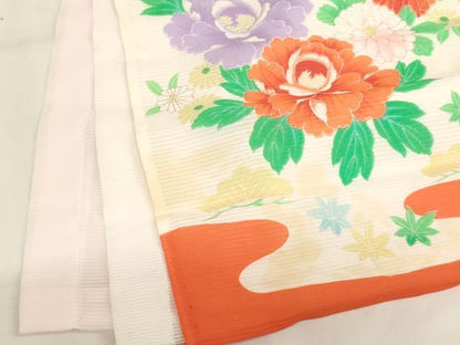 平和屋着物[]夏物　お宮参り　女の子　祝着　産着　初着　のしめ　絽　刺繍　飾花文　銀糸　銀彩　逸品　AABJ5255ja