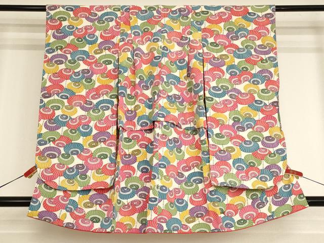 平和屋着物[]七五三　女の子　３歳　祝着　三つ身　型染め　番傘　逸品　AABJ5257ja