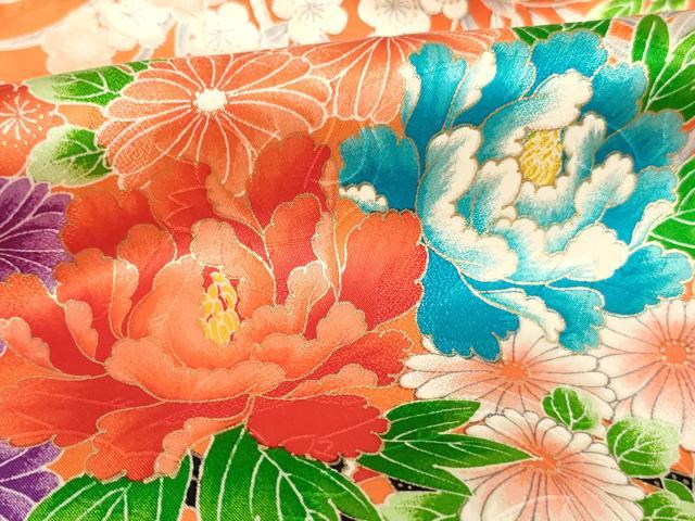 平和屋着物[]七五三　女の子　３歳　祝着　一つ身　花車文　金彩　逸品　AABJ5260ja