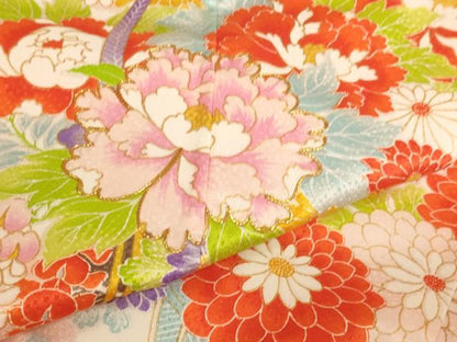 平和屋着物[]七五三　女の子　７歳　祝着　四つ身　駒刺繍　花籠文　金彩　AABJ5264ja