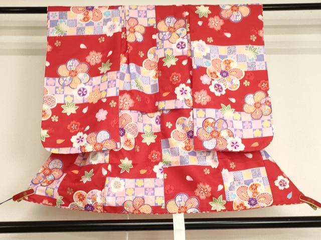 平和屋着物[]七五三　女の子　３歳　祝着　三つ身　舞花文　金彩　AABJ5268ja
