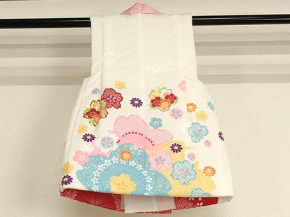 平和屋着物[]七五三　女の子　３歳　被布　MaoMao　浅田真央　舞桜文　暈し染め　金彩　AABJ5272ja