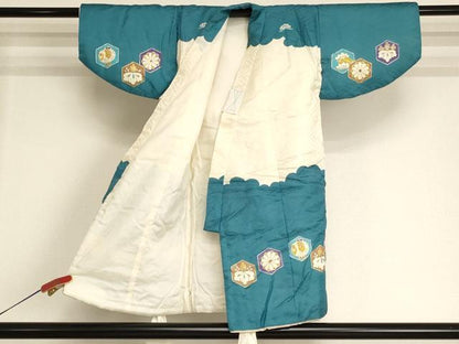 平和屋着物[]七五三　男の子　祝着・袖無し羽織セット　一つ実　鷹　松　金彩　逸品　AABJ5273ja