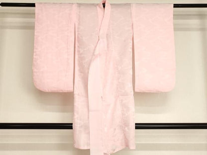 平和屋着物[]七五三　女の子　３歳　祝着　三つ身 長襦袢（無双仕立て）セット 駒刺繍 花鼓文 暈し染め 金彩 洗える着物 未使用 AABJ5275ja