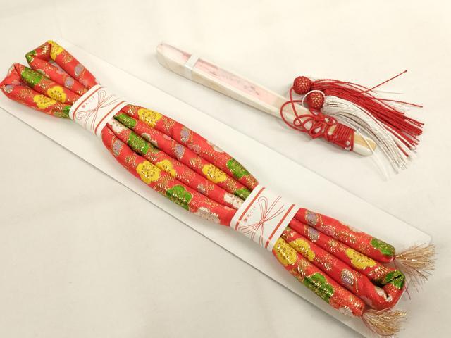 平和屋本店[]七五三　女の子　７歳　小物セット　舞梅文　金糸　箱付き　未使用　AABJ5282ja