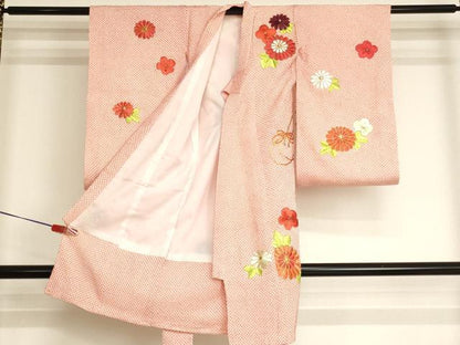 平和屋着物[]お宮参り　女の子　祝着　産着　初着　のしめ　総絞り　駒刺繍　花車文　金糸　逸品　AABJ5294ja