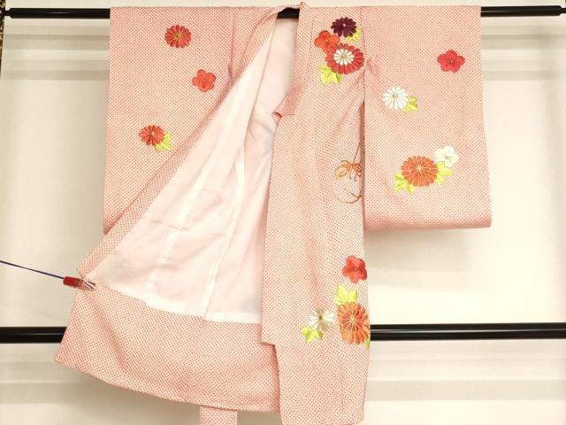 平和屋着物[]お宮参り　女の子　祝着　産着　初着　のしめ　総絞り　駒刺繍　花車文　金糸　逸品　AABJ5294ja