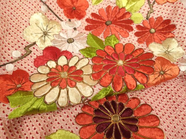 平和屋着物[]お宮参り　女の子　祝着　産着　初着　のしめ　総絞り　駒刺繍　花車文　金糸　逸品　AABJ5294ja